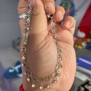 Silver Heart Charm anklet